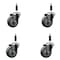 Service Caster 3.5'' SS Gray Poly Wheel Swivel 7/8'' Expanding Stem Caster Set, 4PK SCC-SSEX20S3514-PPUB-78-4 - alternate 1